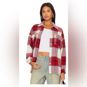 LOVERS AND FRIENDS KAIANNA SHACKET IN RED MULTI SIZE XS